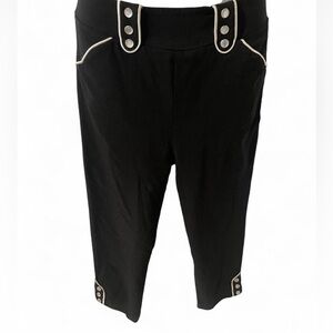 Vintage Black Pants with White Details